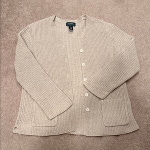 Lauren Ralph Lauren Light Tan Knit Cardigan